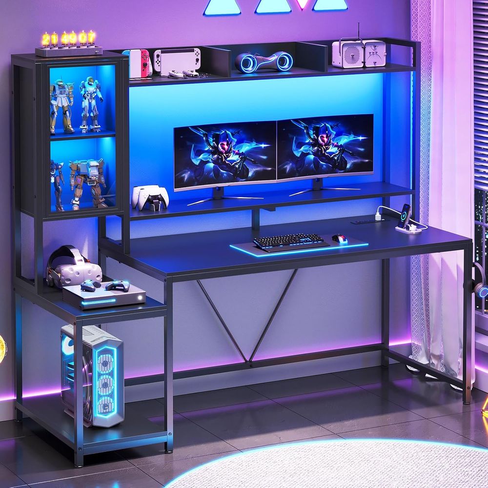 Storage & Organization - 60'' Gaming Desk with Storage, Hutch,
