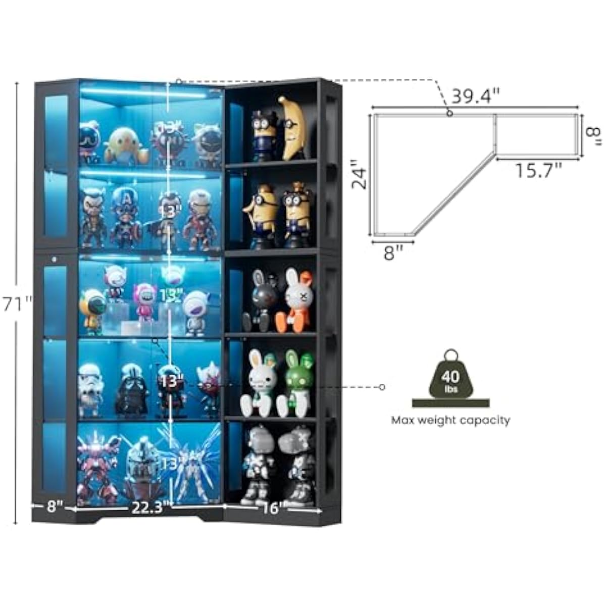 Display Cabinet with Tempered  - огляд і ціна Lighting