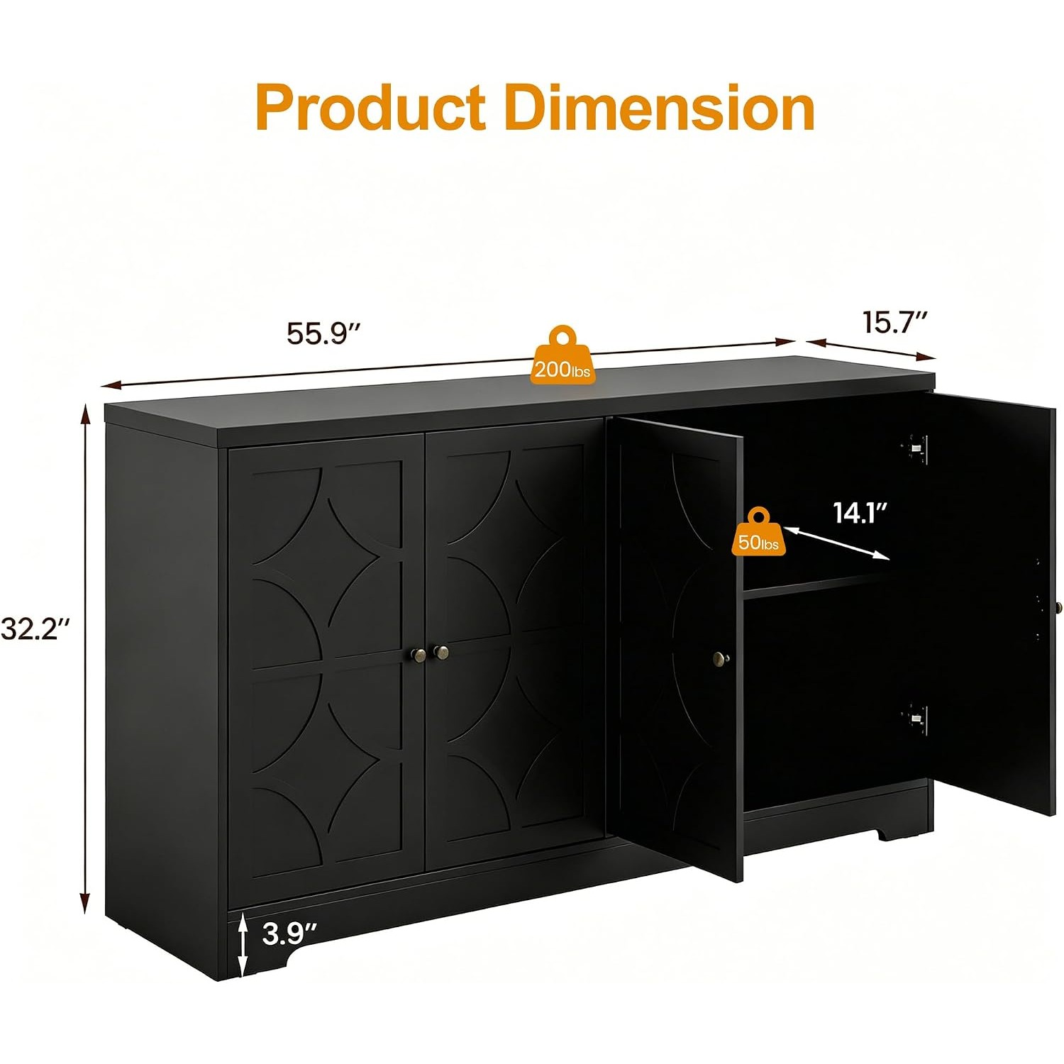 Sideboard Buffet Cabinet with  - огляд і ціна Storage & Organization