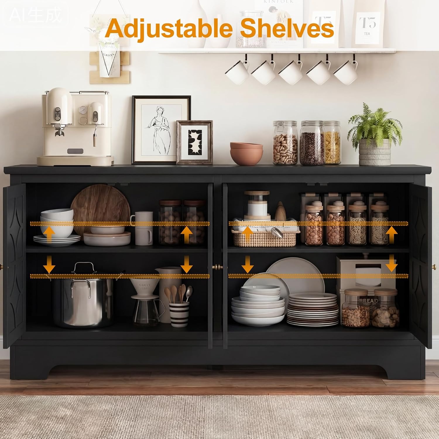 Sideboard Buffet Cabinet with  - огляд і ціна Storage & Organization