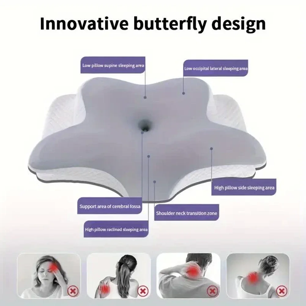 Memory Foam Pillows Butterfly  - огляд і ціна Memory Foam Orthopedic Pillow Neck Pain