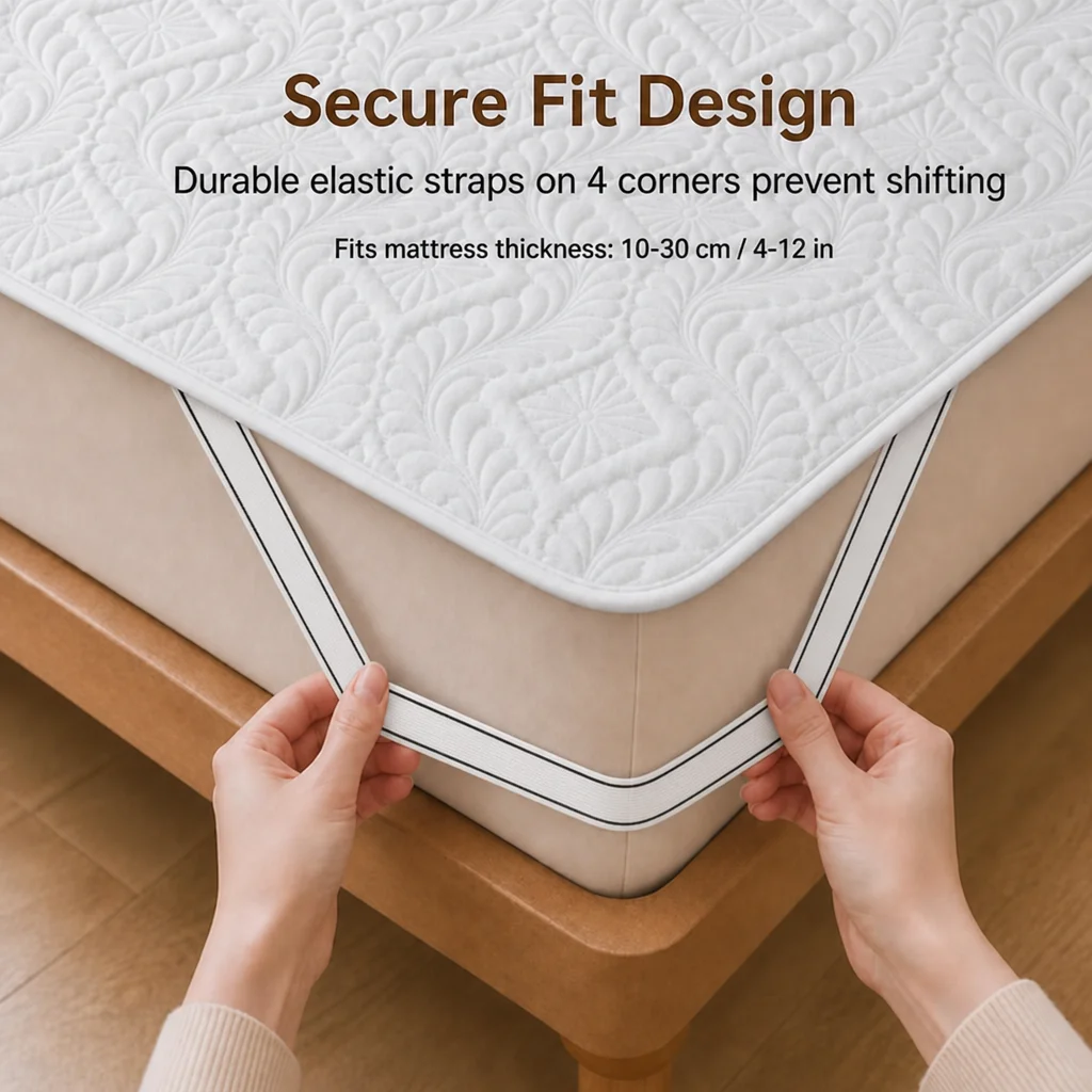 1pc Multi-Color Four-Corner El - огляд і ціна Waterproof Mattress Protector Breathable