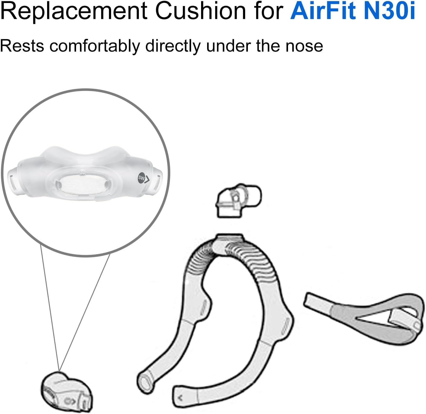 Airfit N30i Replacement Nasal  - огляд і ціна Anti Snore Contour Pillow