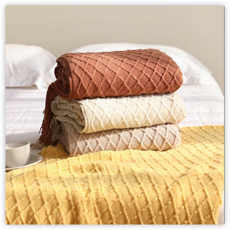 Textile City Diamond Knit Thro - огляд і ціна Boho Throw Blanket Fringe